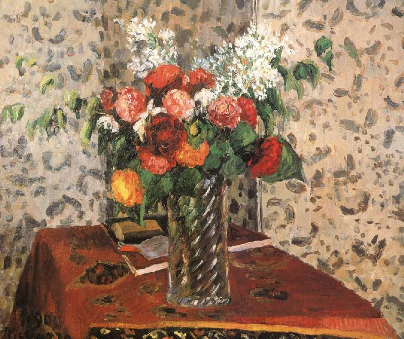 Camille Pissarro Table flowers Norge oil painting art